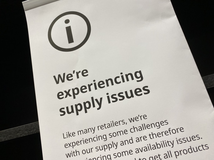 Supply Issues Information Sign